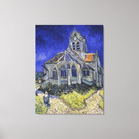 Vintage La iglesia en Auvers-sur-Oise por Van Gogh