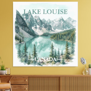 Lienzo Vintage Lake Louise Canada Travel Graphic