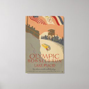 Lienzo Vintage Lake Placid Poster New York America