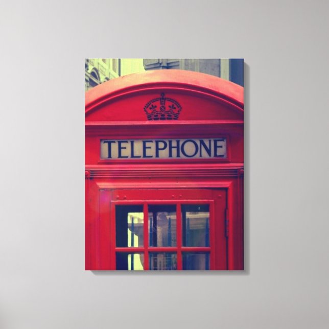 Lienzo Vintage London City Red Public Telepoth (Anverso)