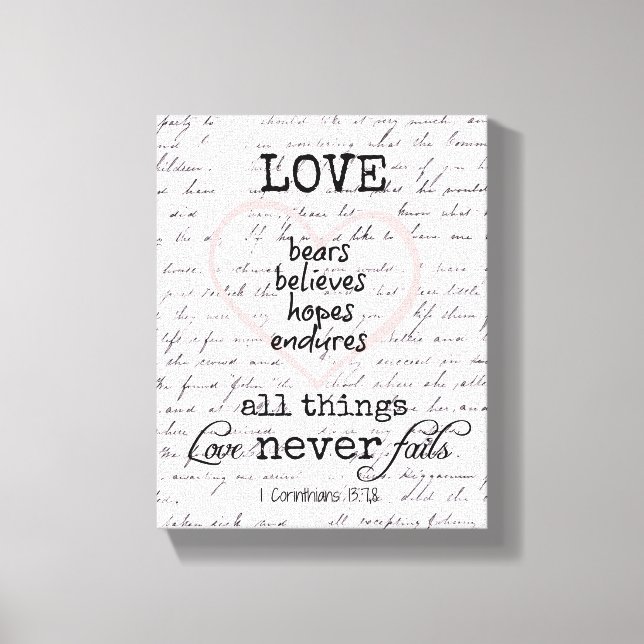 Lienzo Vintage Love Bible Verse (Anverso)