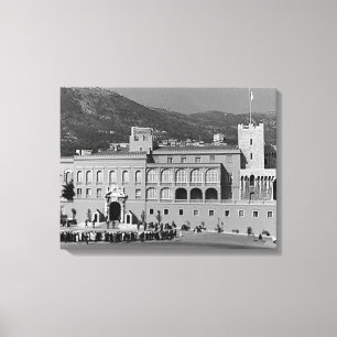 Lienzo Vintage Mónaco Principado Palacio cuadrado