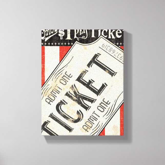 Lienzo Vintage Movie Ticket (Anverso)