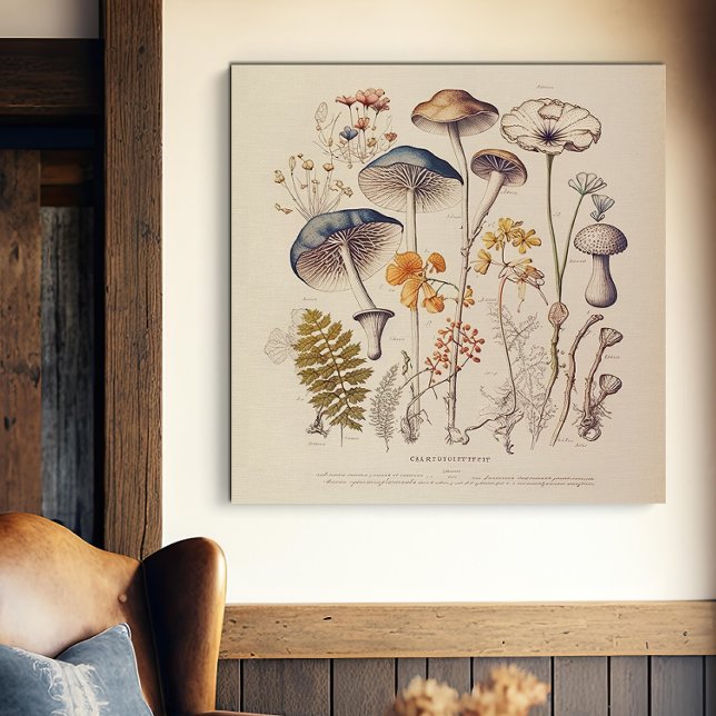 Lienzo Vintage Mushroom Naturalist (Subido por el creador)