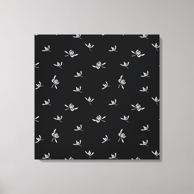 Lienzo Vintage Nature Wind Black White Floral (Anverso)