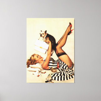 Lienzo Vintage Naughpy Love Pin Up Chica Canvas