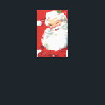 Lienzo Vintage Navidad Santa Claus, jolly y Winking<br><div class="desc">Diseño de vacaciones de Navidades de ilustracion de época con un feliz y alegre Santa Claus usando un gorra y guiñando el ojo como si tuviera un secreto. Ho,  ho,  ho,  ¡Feliz Navidad!</div>