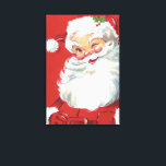 Lienzo Vintage Navidad Santa Claus, jolly y Winking<br><div class="desc">Diseño de vacaciones de Navidades de ilustracion de época con un feliz y alegre Santa Claus usando un gorra y guiñando el ojo como si tuviera un secreto. Ho,  ho,  ho,  ¡Feliz Navidad!</div>