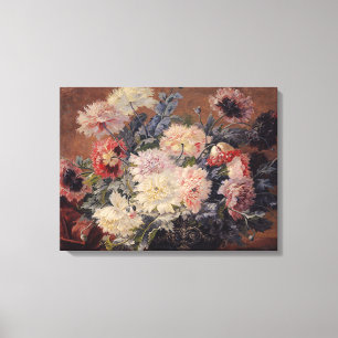 Lienzo Vintage Paul Biva Basket de Peonies