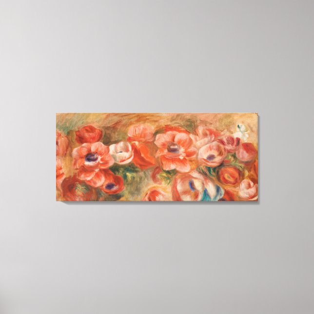 Lienzo Vintage Pierre Auguste Renoir Anemones Rosa Azul (Anverso)