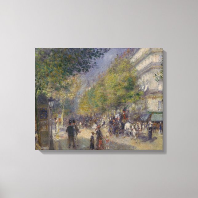 Lienzo Vintage Pierre Auguste Renoir The Grands Boulevar (Anverso)