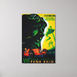 Lienzo Vintage PosterEurope de Gran Premio Pena Rhin