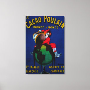 Lienzo Vintage PosterEurope de Poulain del cacao