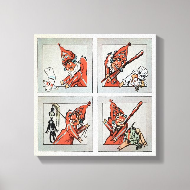 Lienzo Vintage Punch y Judy (Anverso)