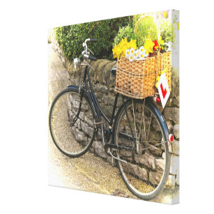 Lienzo Vintage Push Bike Flower Basket Country Scene