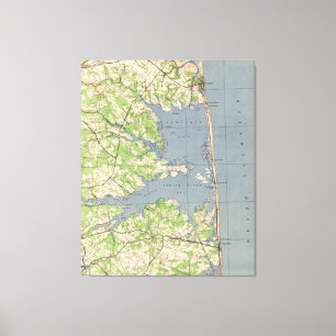 Lienzo Vintage Rehoboth y Bethany Beach DE Map (1944)