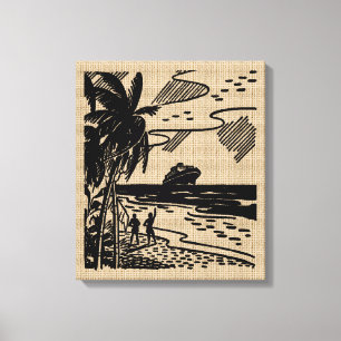 Lienzo Vintage Resort Drawing on Canvas