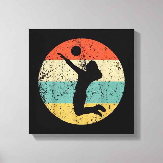 Lienzo Vintage Retro Volleyball (Anverso)