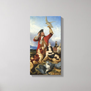 Lienzo Vintage Richard Ansdell Bird Perros Animal Hawking