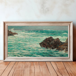 Lienzo Vintage Rocky Shoreline Nautical Ocean Seascape