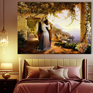 Lienzo Vintage Romance in Italy Wrapped Canvas Print