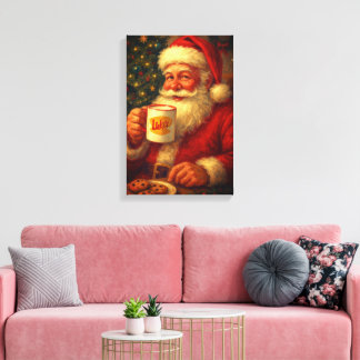 Lienzo Vintage Santa Christma Stretched Canvas 