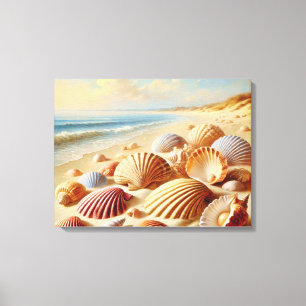 Lienzo Vintage Seashell Beach Wall Art