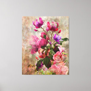 Lienzo Vintage Style Watercolor Floral Canvas
