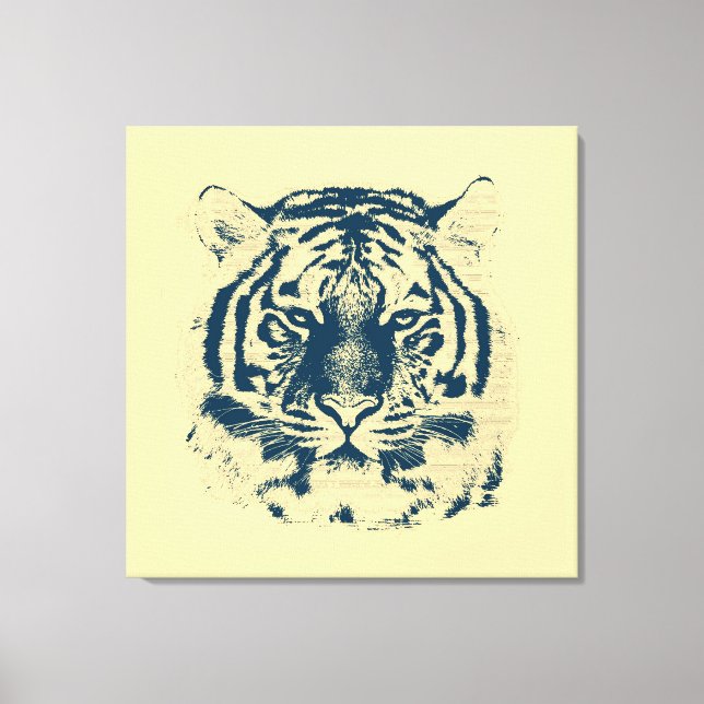 Lienzo Vintage Tiger Face Close (Anverso)