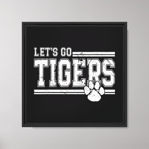 Lienzo Vintage Tigers School Sports Name Retro