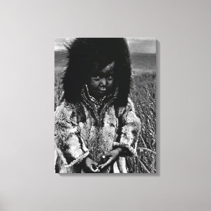 Lienzo Vintage USA Alaska eskimo boy