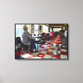 Lienzo Vintage Valentine Diner Interior