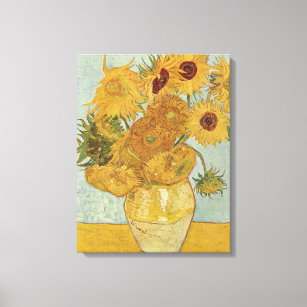 Lienzo Vintage Van Gogh Vase con doce girasoles