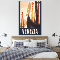 Vintage Venice Italy Gondola Travel