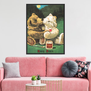 Lienzo Vintage victoriano Cottagecore Honey Bears