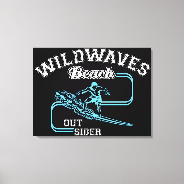 Lienzo Vintage Wild Waves Beach Outsiders Surf (Anverso)