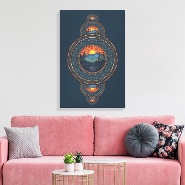 Lienzo Vintage Wilderness Ornamental Mandala Canvas (Insitu (Sala de estar))