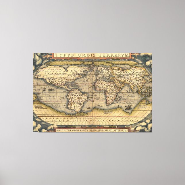 Lienzo Vintage World Map (Anverso)