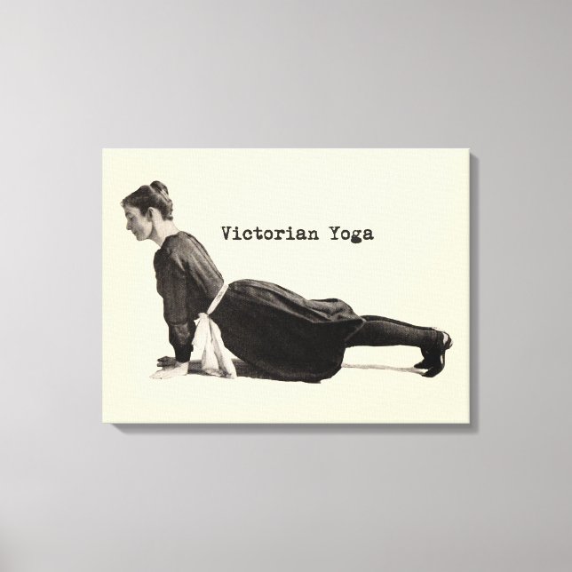 Lienzo Vintage Yoga Woman Up Dog Antiguo (Anverso)