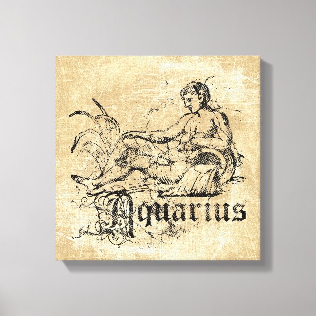 Lienzo Vintage Zodiac Aquarius (Anverso)