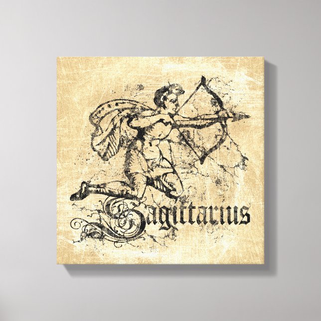 Lienzo Vintage Zodiac Sagittarius (Anverso)