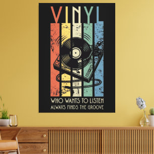 Lienzo Vinyl Vibes – Siempre Encuentra el Ritmo Música Re