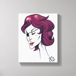 Lienzo Violet Pirate Lady Purple Hair Woman Drawing Art