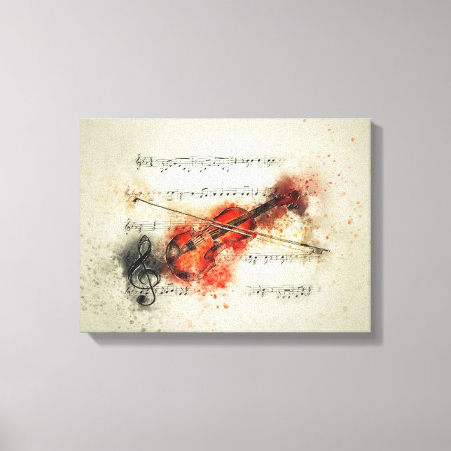 Lienzo Violin y Hoja de Música (Anverso)