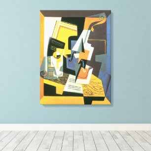 Lienzo Violín y vaso de Juan Gris, Cubismo vintage