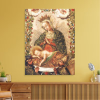 Virgen de la Escuela Cuzqueña Antigua Adorando al