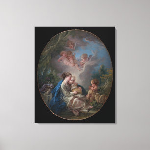 Lienzo Virgen e Niño con San Juan Bautista