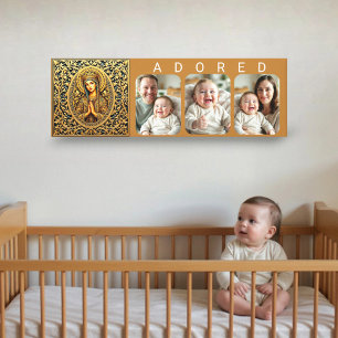 Lienzo Virgen María de Reverencia Dorada - Foto de bebé A