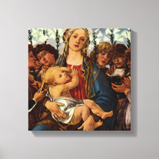 Lienzo Virgen y Niño con ocho ángeles por Botticelli