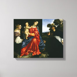Lienzo Virgen y Niño con Sts Catalina y Domingo